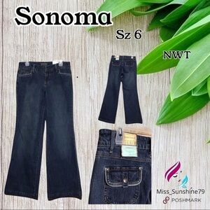 Sonoma NWT -Sz 6 - comfy jeans - wide legs - business casual - work chic